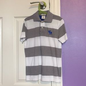 boys grey and white polo